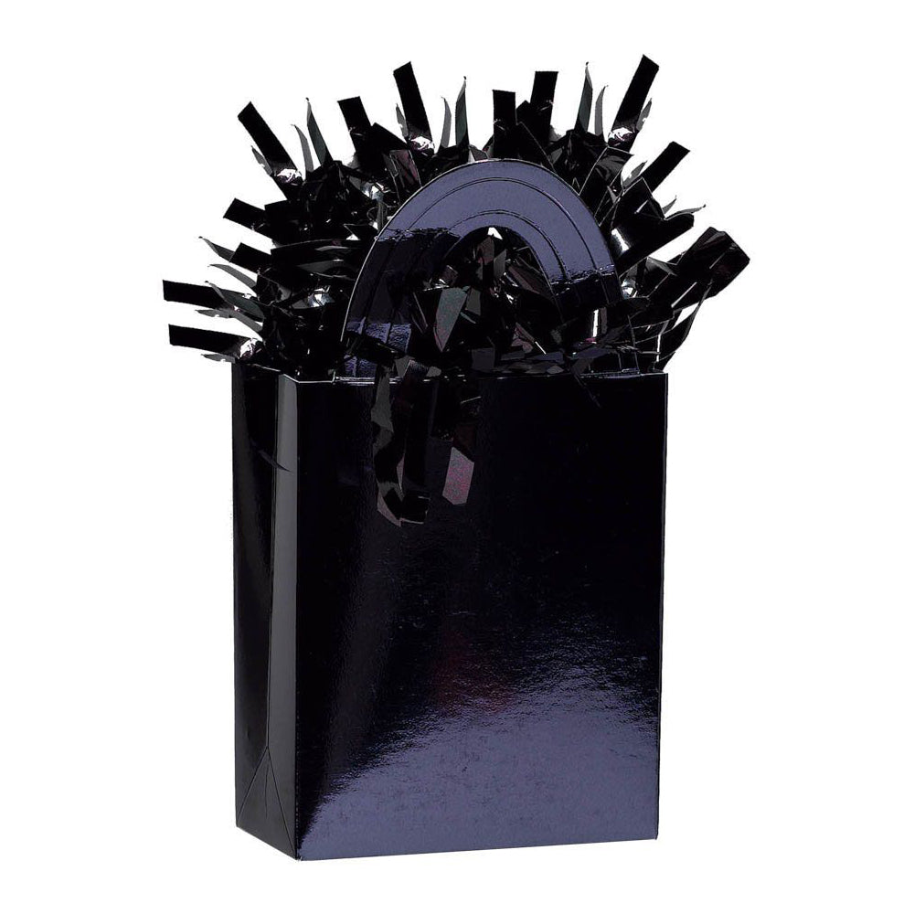 Black Solid Mini Tote Balloon Weight