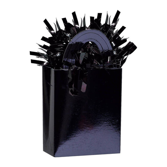 Black Solid Mini Tote Balloon Weight