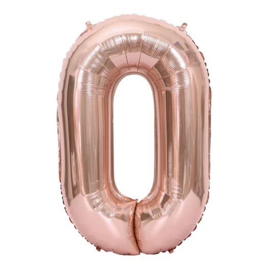 Rose Gold Number 0 Foil Balloon 16-inch