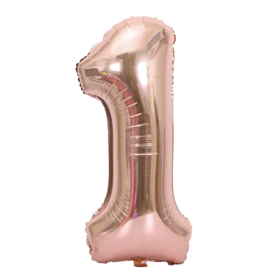 Rose Gold Number 1 Foil Balloon 16-inch
