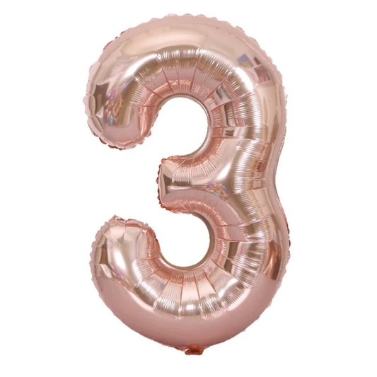 Rose Gold Number 3 Foil Balloon