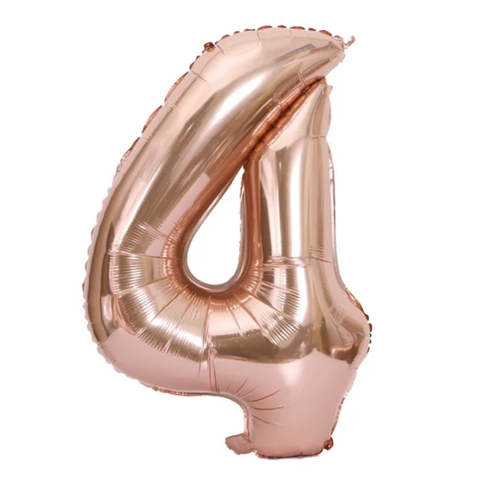 Rose Gold Number 4 Foil Balloon 16-inch