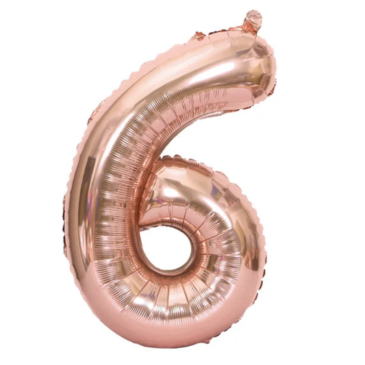 Rose Gold Number 6 Foil Balloon
