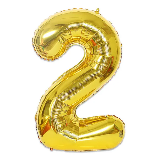 Gold Number 2 Foil Balloon