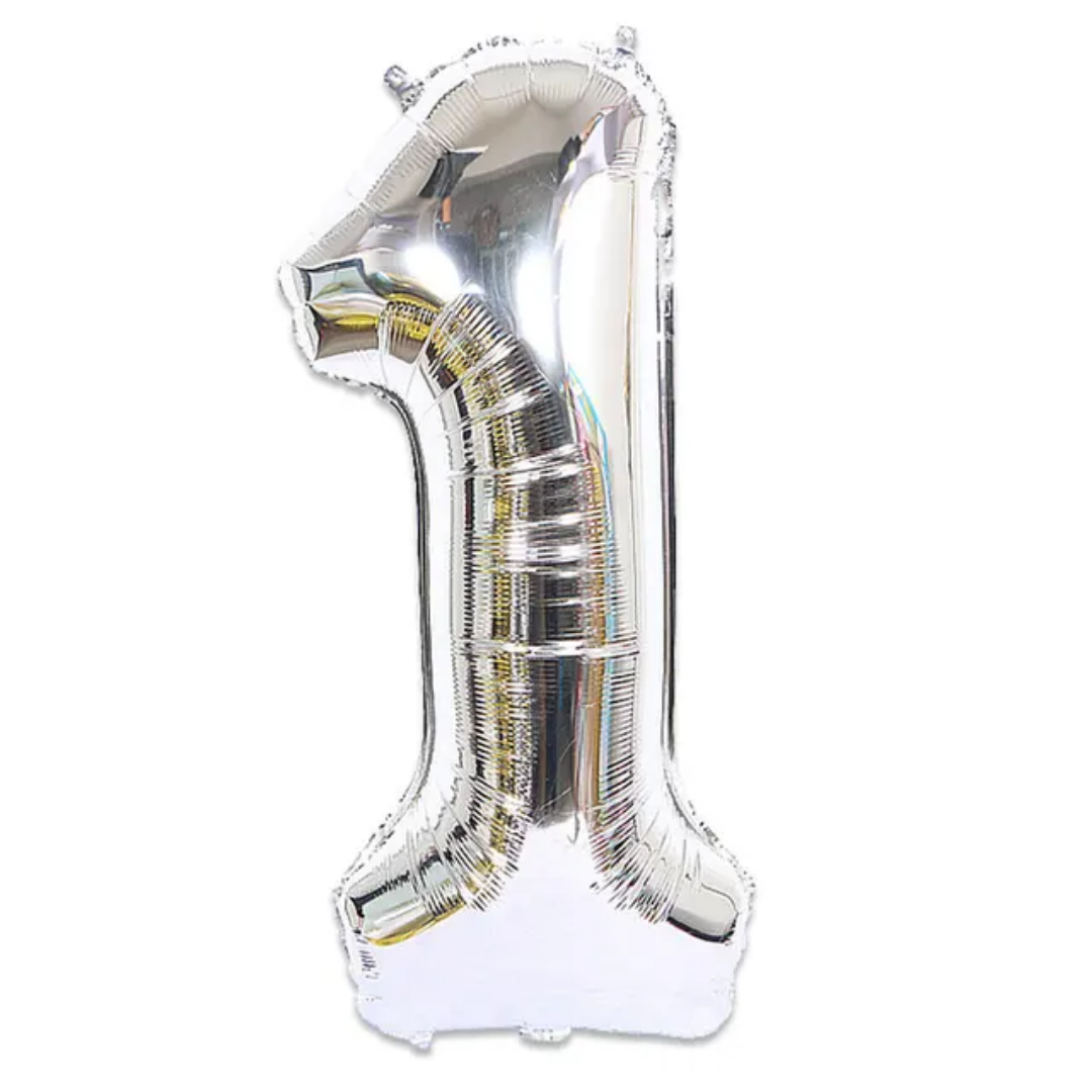 Silver Number 1 Foil Balloon 16-inch
