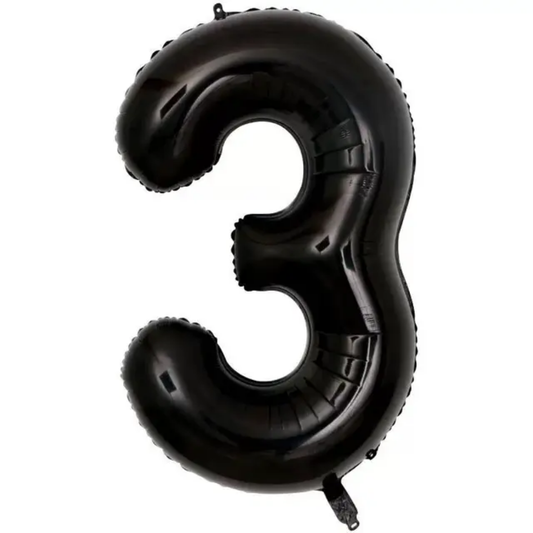 Black Number 3 Foil Balloon 40in