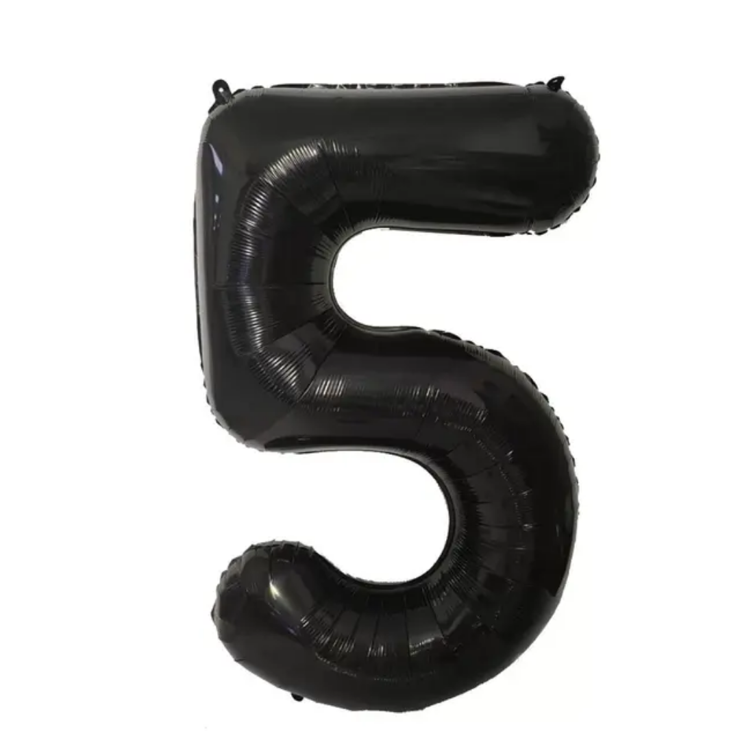 Black Number 5 Foil Balloon 40-inch
