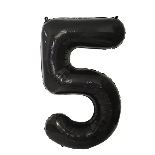 Black Number 5 Foil Balloon 40-inch
