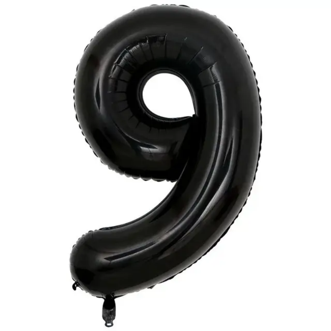 Black Number 9 Foil Balloon 40-inch