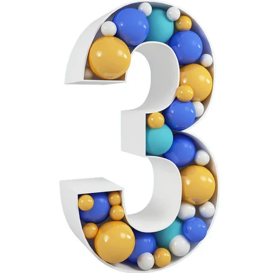 3ft Number 3 Mosaic Balloon Frame