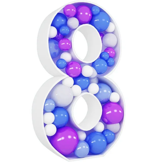 3ft Number 8 Mosaic Balloon Frame