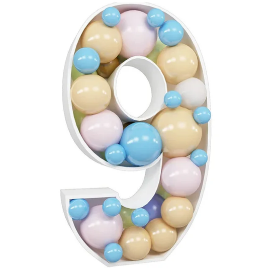 3ft Number 9 Mosaic Balloon Frame