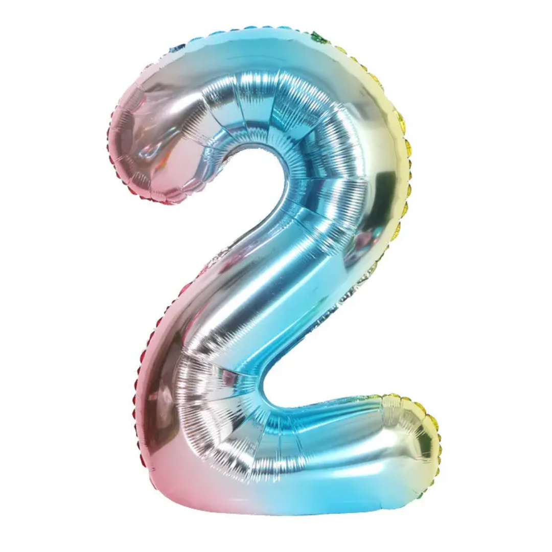 16-inch Rainbow Number 2 Foil Balloon