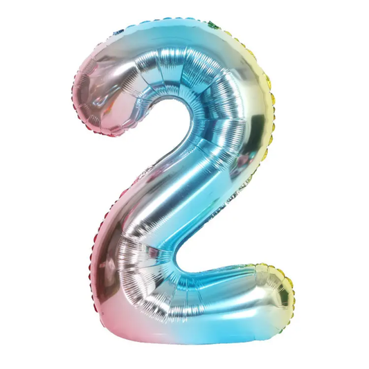 16-inch Rainbow Number 2 Foil Balloon