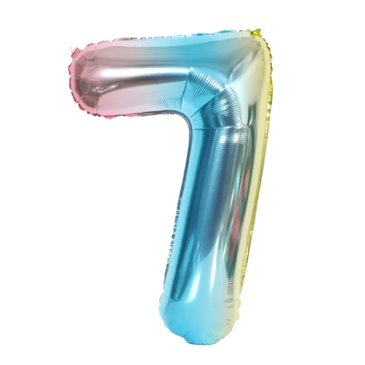 16-inch Rainbow Number 7 Foil Balloon