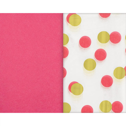 Pink and Gold Dots Tissue Paper