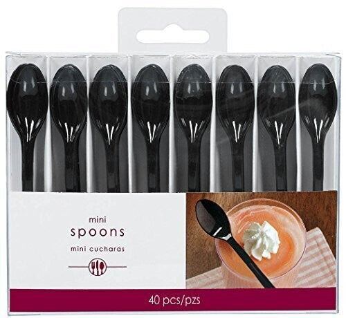 Black Mini Spoons 40ct