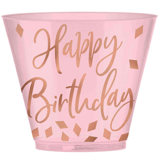 Blush Birthday Plastic Tumblers 9oz
