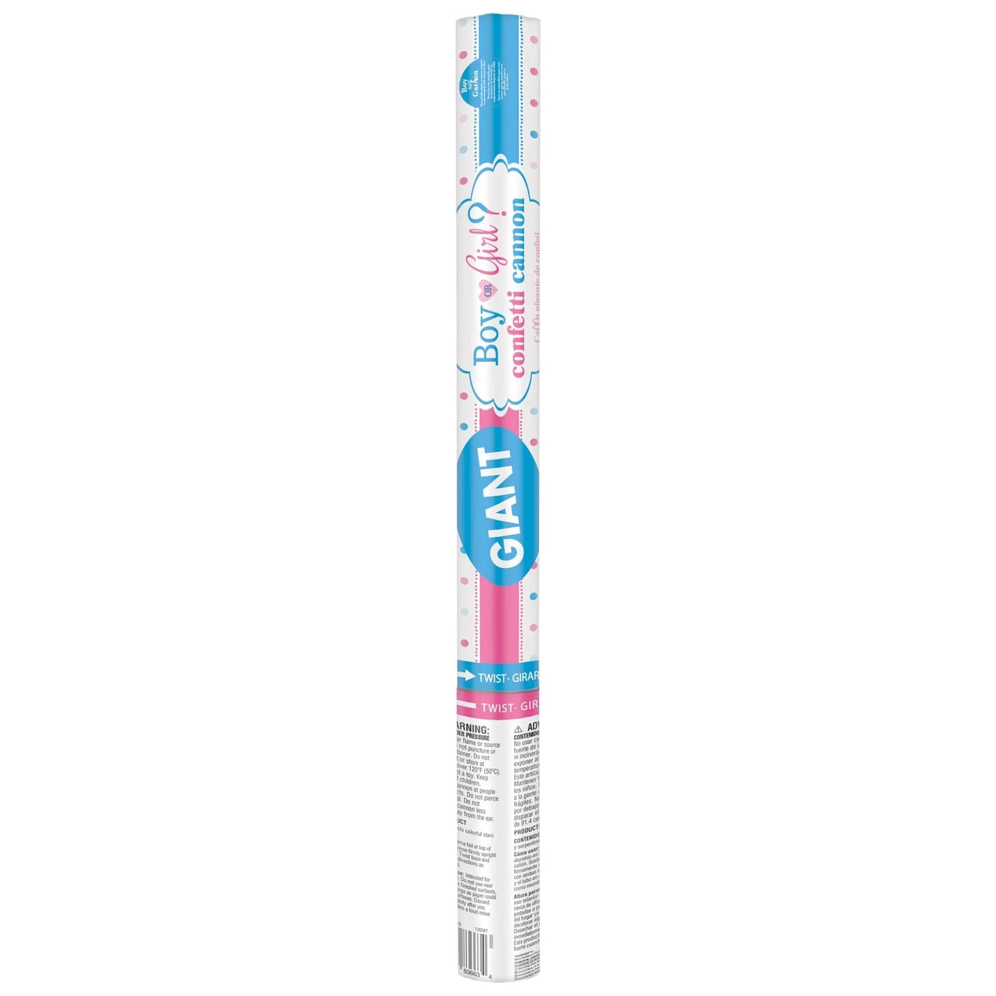 Gender Reveal Giant Confetti Cannon - Boy