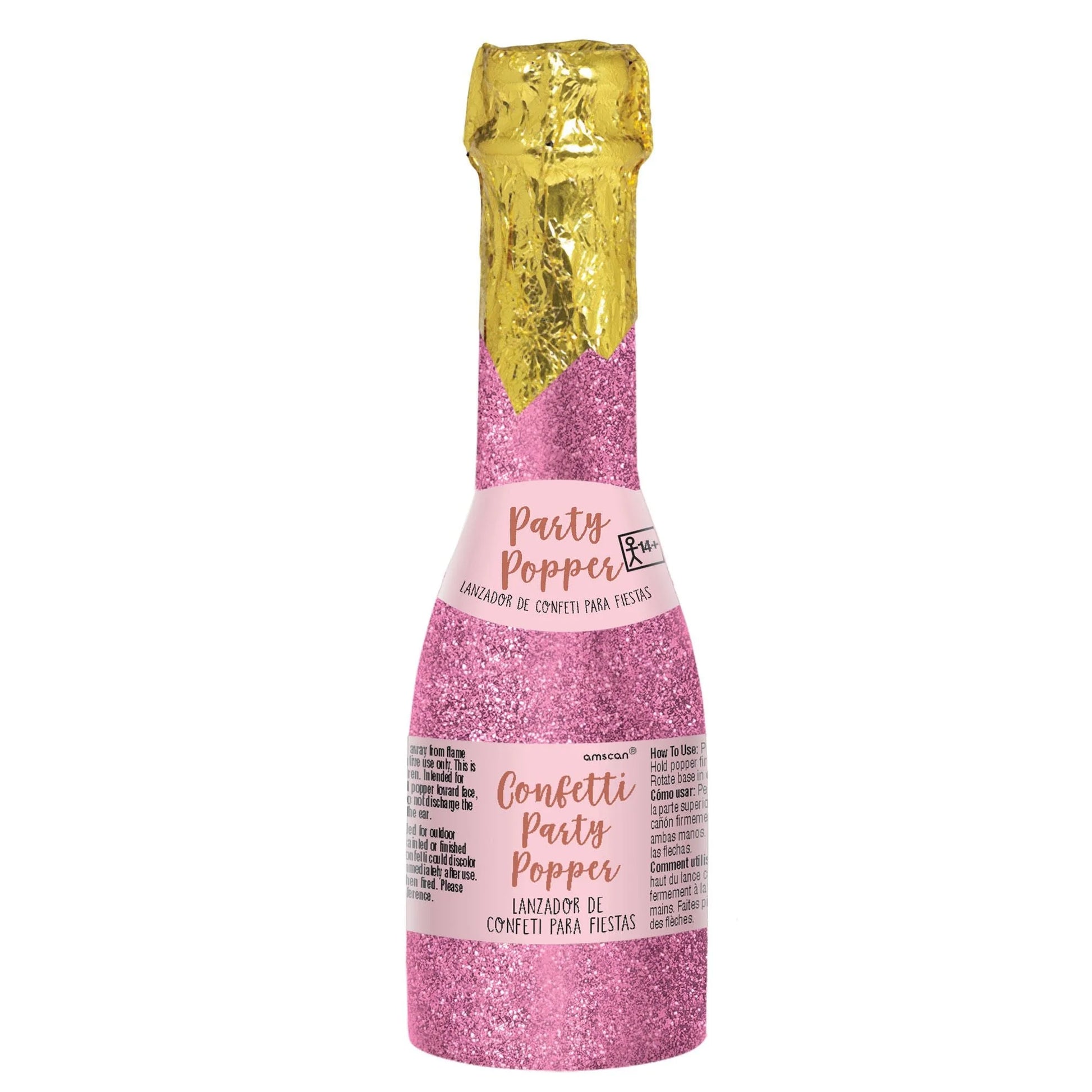 Glitter Pink Champagne Confetti Party Popper