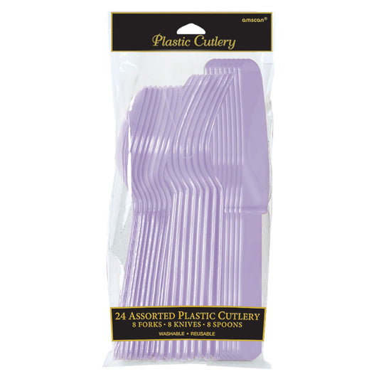 Assorted Plastic Cutlery, Low Ct. - Lavender
