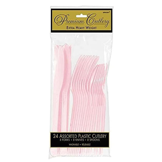 Assorted Plastic Cutlery, Low Ct. - Blush Pink