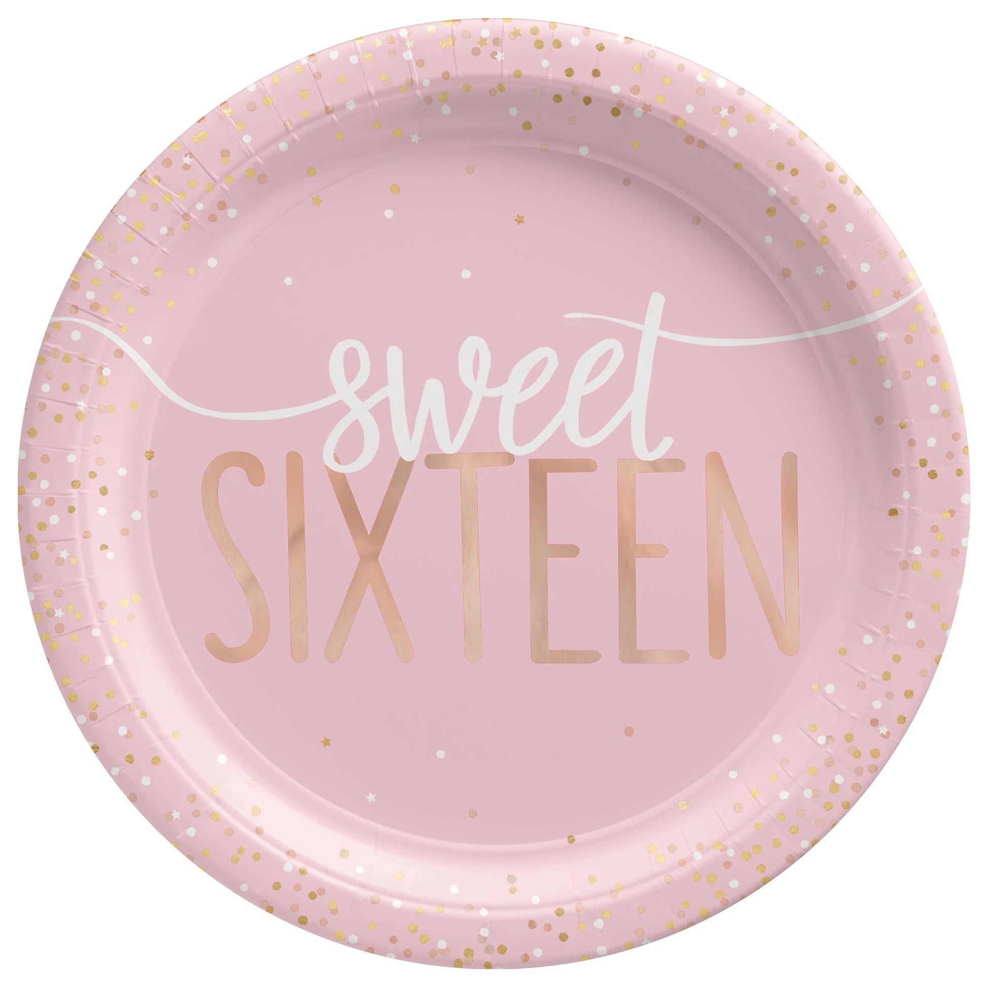 Sixteen Blush Round Paper Plate