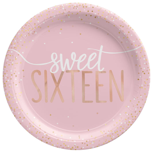 Sixteen Blush Round Paper Plate