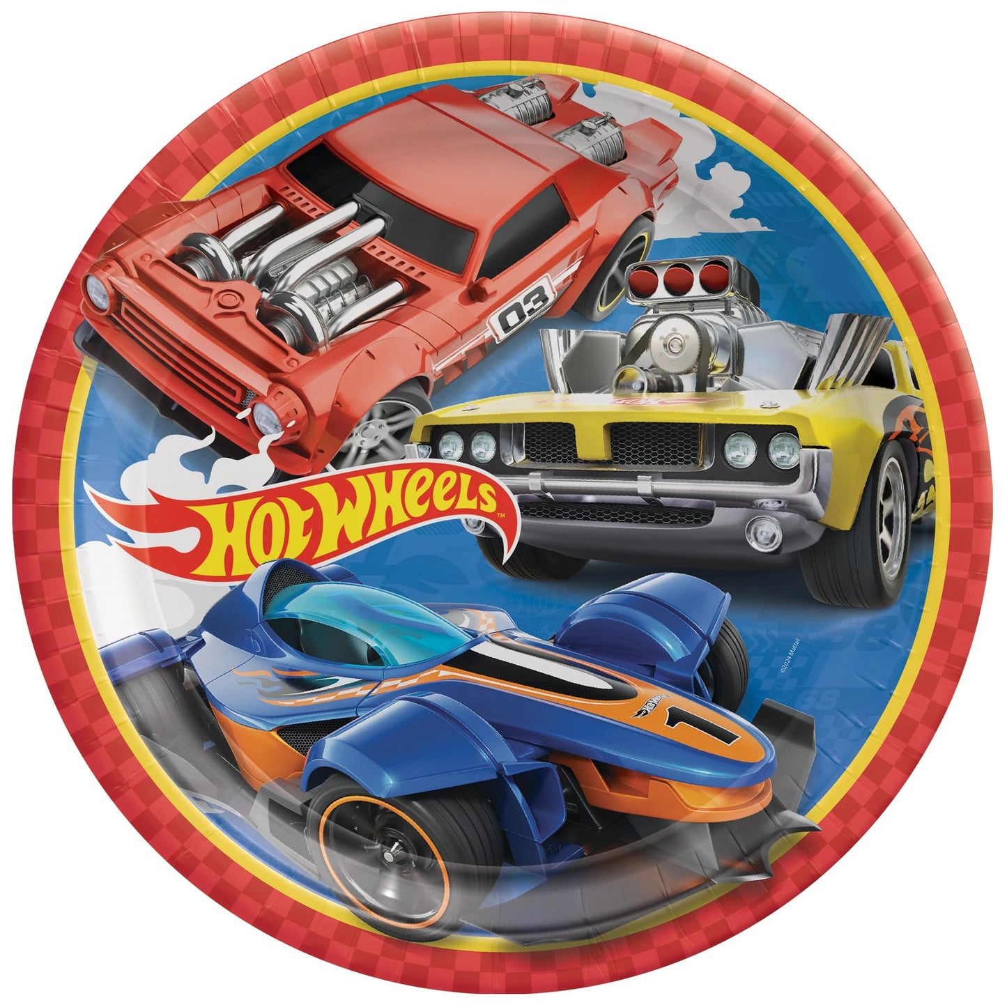 Hot Wheels Round Paper Plate 9-inch