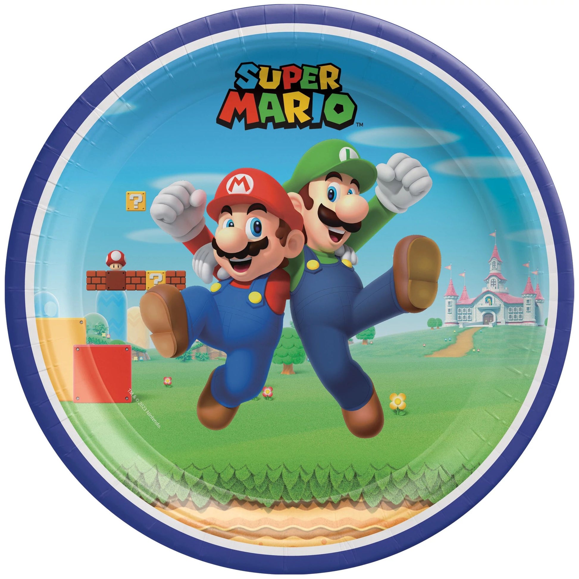 Super Mario Round Paper Plate 7-inch