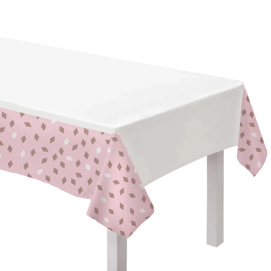 Blush Birthday Plastic Table Cover