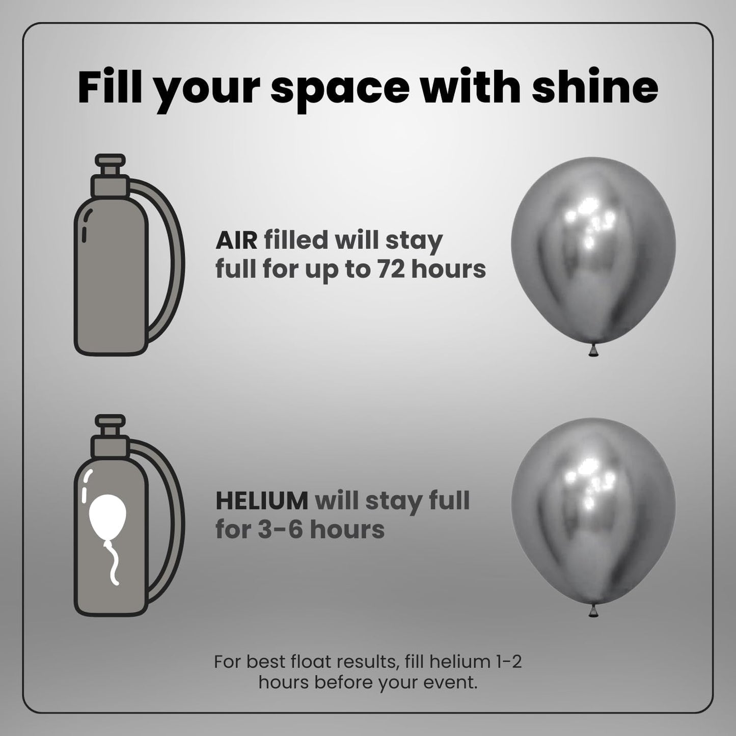 Metallic Silver Latex Balloons