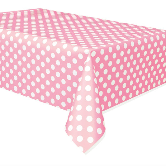 Lovely Pink Dots Rectangular Plastic Table Cover