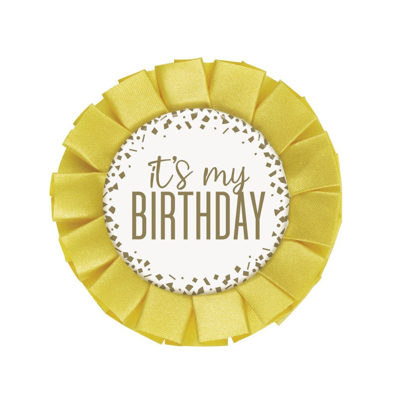 Gold Foil Confetti "It's My Birthday" Badge