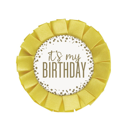 Gold Foil Confetti "It's My Birthday" Badge