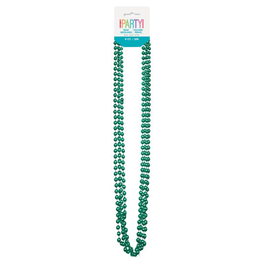 Green Metallic Bead Necklaces 32" 4ct