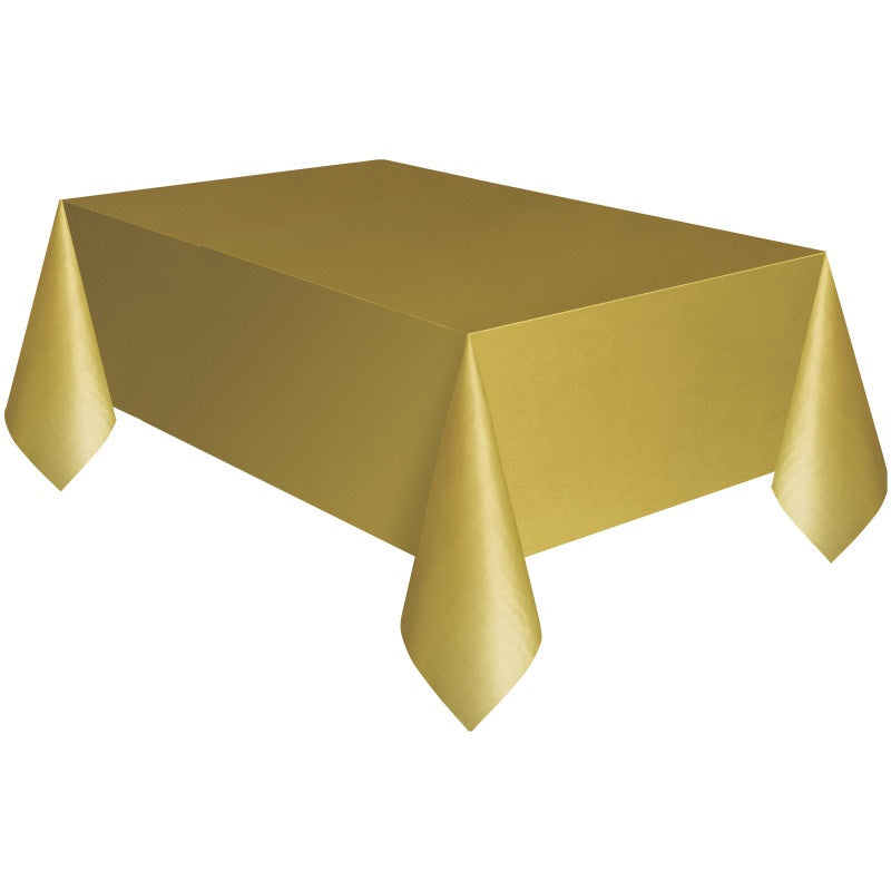 Golden Rectangular Plastic Table Cover