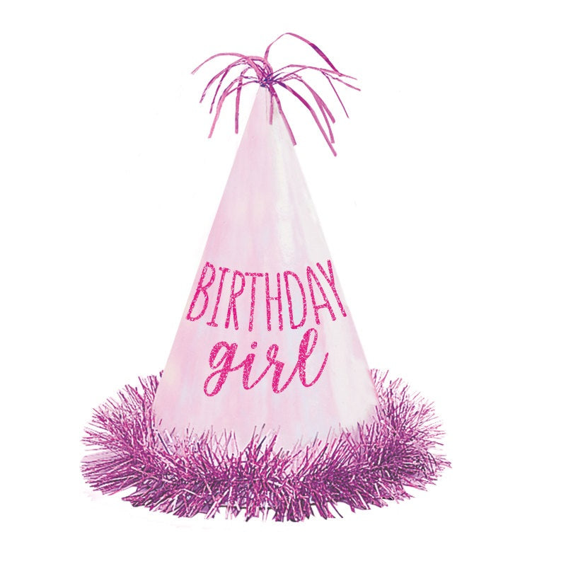 Birthday Girl Glitter Fringe Hat