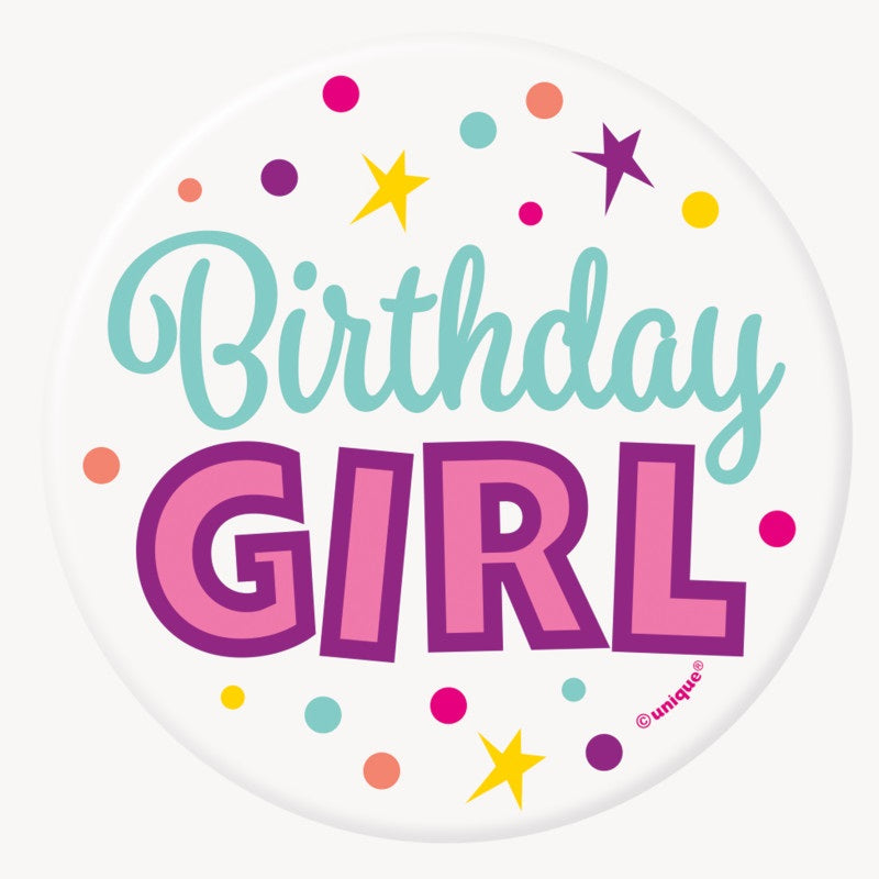Birthday Girl Button 3"