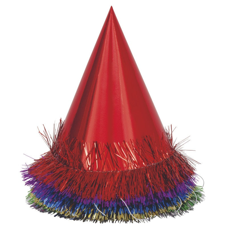 Fringed Foil Hats - Assorted 6ct
