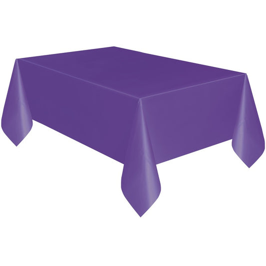 Purple Rectangular Plastic Table Cover