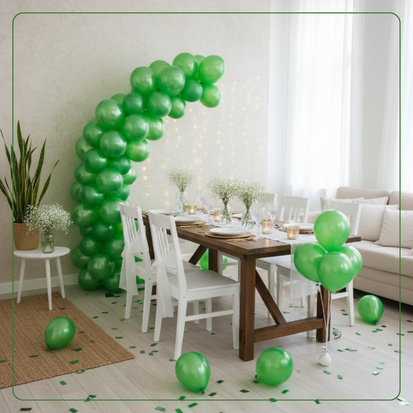 Pearl Light Green Latex Balloons