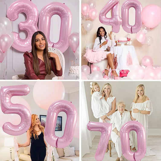 Pink Number Foil Balloon - 16in