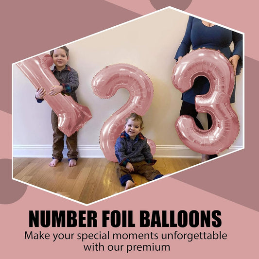 Rose Gold Number Foil Balloon - 16in