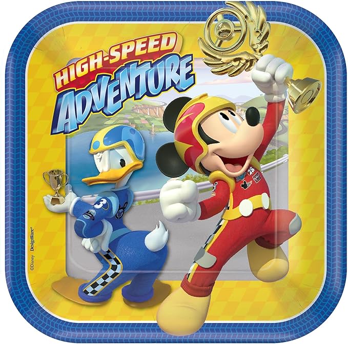 Mickey Roadster Square Paper Plate