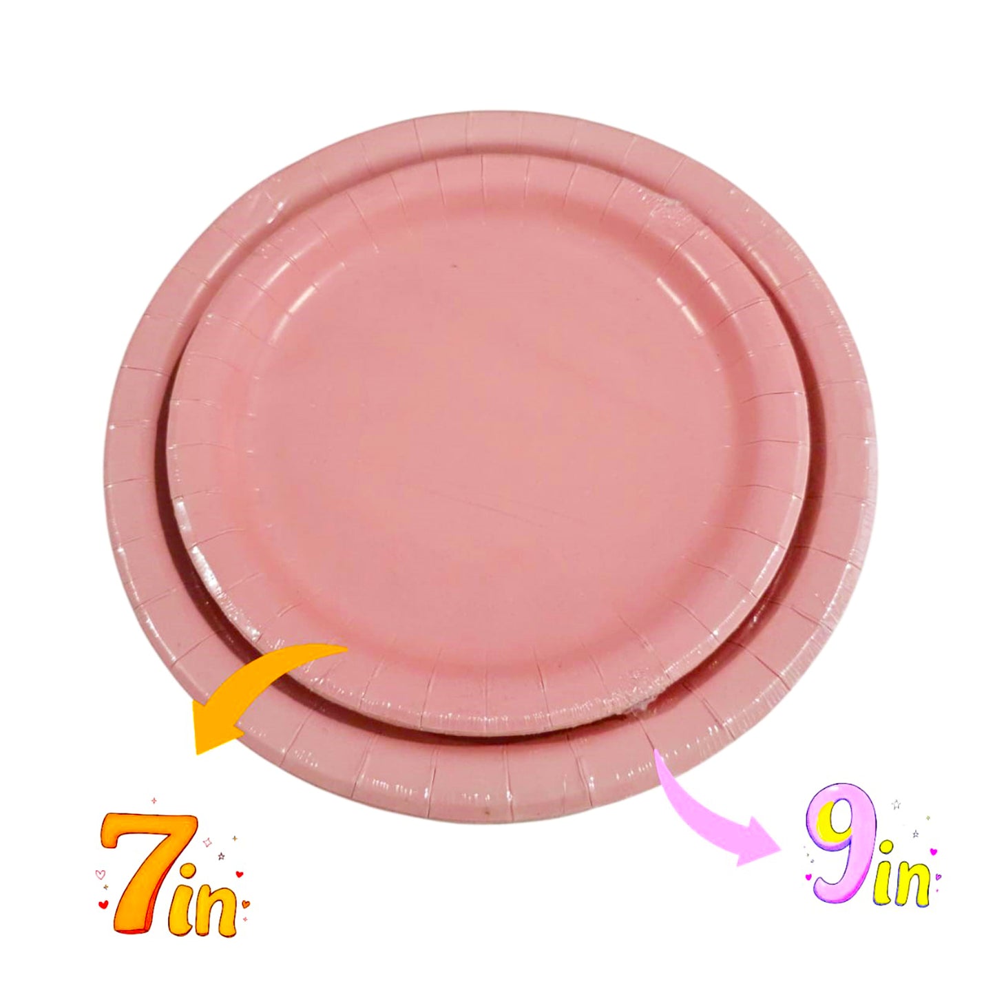 Blush Pink Paper Plates 7" - 8ct