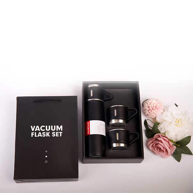 Black Vacuum Flask Set