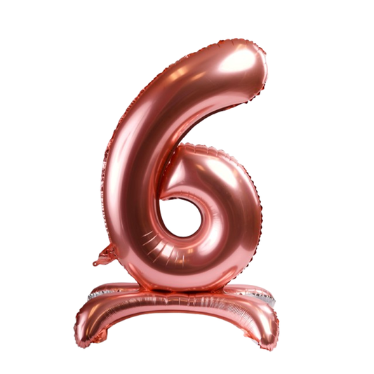 Rose Gold Standing Number 6 Foil Balloon