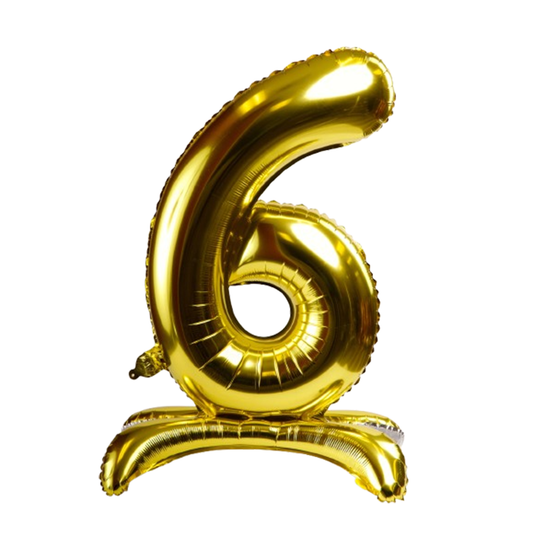 Gold Standing Number 6 Foil Balloon