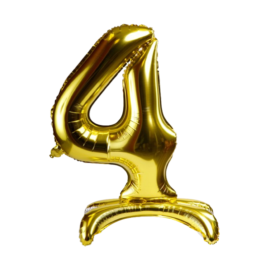Gold Standing Number 4 Foil Balloon